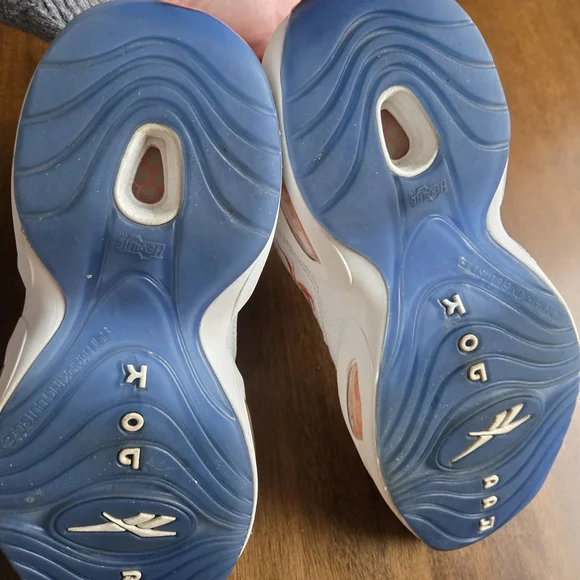 Reebok Allen Iverson Question Mid Sneakers White Orange Navy Men’s 7 / Women’s 8 - Picture 6 of 7